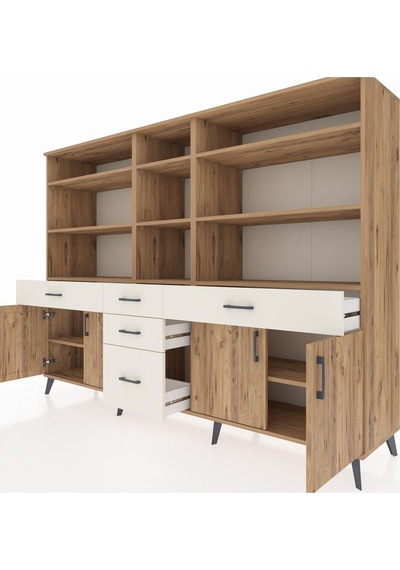 Hyperion Dolap 11 Raflı 5 Çekmeceli 4 Kapaklı 220x44x163 Çam-çam/ Çam-çam/aytaşı Hyperion Dolap 11 Raflı 5 Çekmeceli 4 Kapaklı 220x44x163 Çam-çam/ Çam-çam/aytaşı
