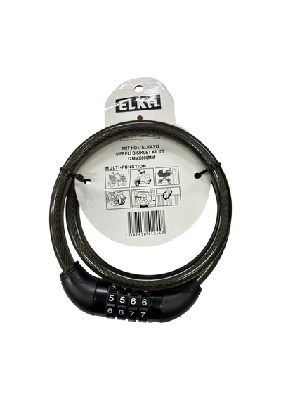 Elka 312 Şifreli Bisiklet Kilidi 80 Cm Çok Renkli