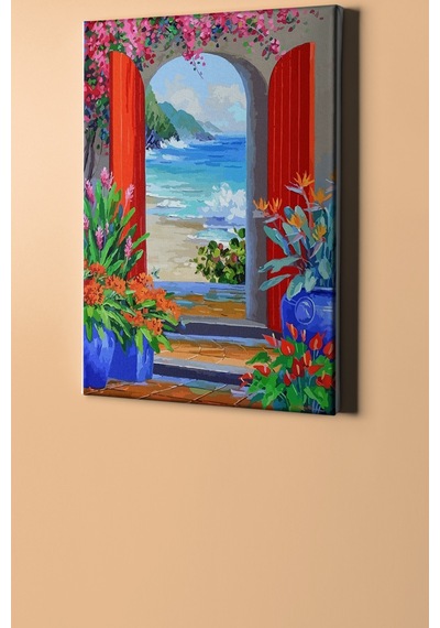 Webstyle Sayılarla Boyama Seti Kasnaklı Huzura Açılan Kapı 60 X 75 Cm