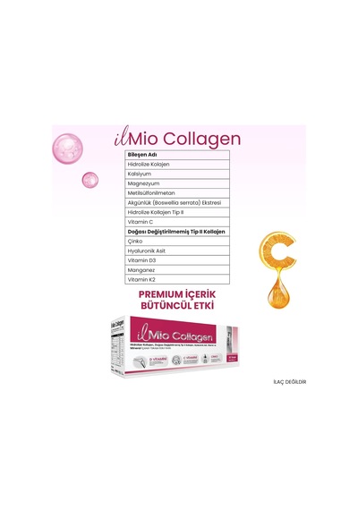 İl Mio Collagen Hidrolize Kolajen, Doğası Değiştirilmemiş Tip Iı Kolajen