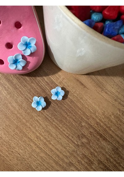 Terlik Süsü Mavi Lotus Çiçeği 3d Plastik 2 Adet
