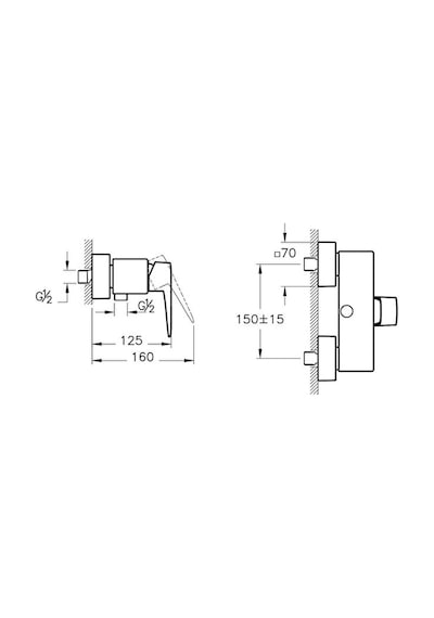 Artema Root Square A4276126 Duş Bataryası Bakır