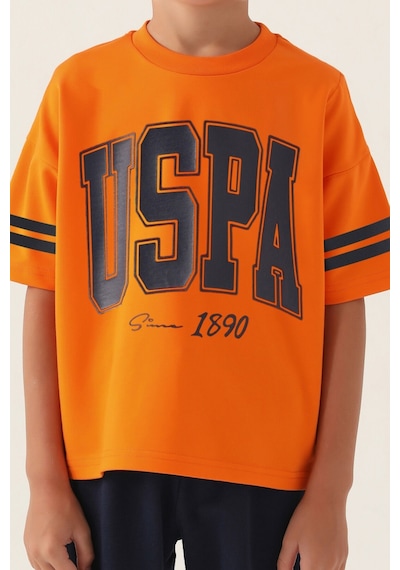U.S. Polo Assn. Lisanslı Sim Turuncu Erkek Çocuk Bermuda Takım 5274-43254 Turuncu