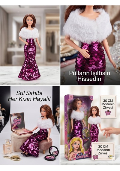 Pullu Elbiseli Havalı Bebek 30 Cm Model Oyuncak Bebek Model Bebek