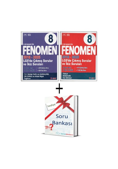 Fenomen 8. Sınıf Çıkmış Sorular Ve İkiz Sorular Tüm Dersler 2018-2025 +hediye