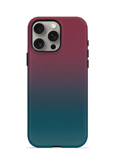 Velvoria Valestra Teal Plum Gradient Apple iPhone Uyumlu 15 Pro Darbe Korumalı Kılıf Valestra Select - Teal Plum Gradient