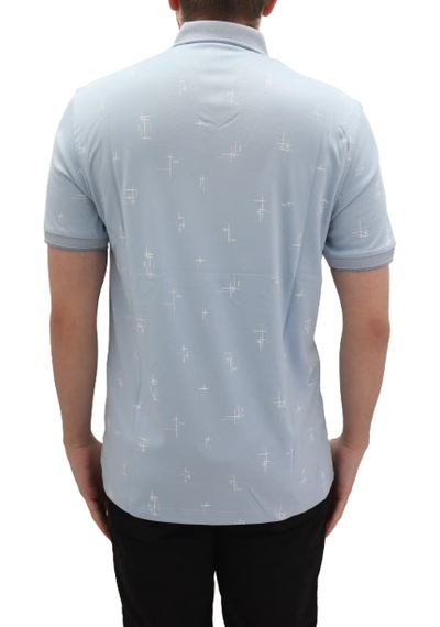 Santa Dmctekstil Erkek 112 Desenli Spor Kesim Rahat Kalıp Cepsiz Polo Yaka T-shirt Mavi