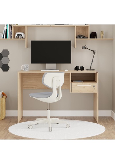 Concept Kilitli Çekmeceli Çalışma Masası - Florida Meşe 120x75x60 Cm Diğer