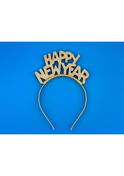 Bezos Happy New Year Yazılı Yılbaşı Saç Bandı Parti Aksesuarı Yeni Yıl Taç Bandı Rengaren Diğer