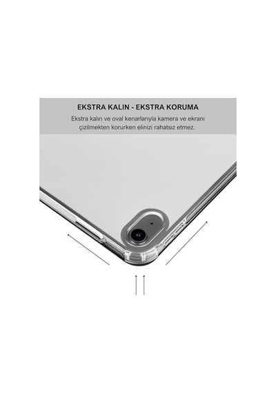 Apple İpad Air 5 / Air 4 10.9 İnç Uyumlu Smart Kılıf, Apple Pencil Kalemlikli, Trifold, Esnek, Mat, Darbeye Tam Dayanıklı Tablet Kılıfı Siyah