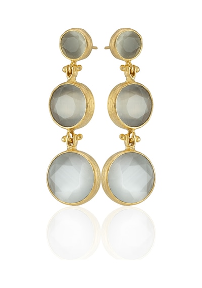 Kadir Jewellery 22 Ayar Altın Kaplama Vintage Küpe -el İşçiliği Ve Hipoalerjenik Küpe Gri 08495856