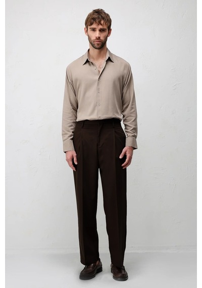 Antioch Relaxed Fit Pileli Erkek Pantolon Koyu Kahve