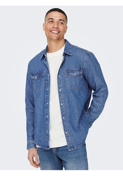 Only & Sons Onsbane 3247 Dnm Shırt Noos Erkek Mavi Denim Gömlek - 22023247 Mavi Only & Sons Onsbane 3247 Dnm Shırt Noos Erkek Mavi Denim Gömlek - 22023247 Mavi