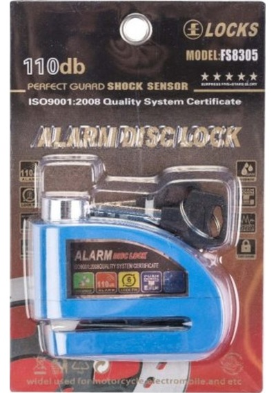 Motosiklet Alarmlı Disk Kilidi 110 Db + Hatırlatma Kablosu  (411990957) Siyah