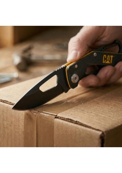 Cat Da980266 Kemer Askı Kancalı Karabinalı Katlanabilir 13cm Paslanmaz Çelik Siyah Kamp Çakısı