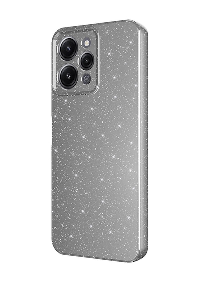 Xiaomi Redmi 12 Kılıf Kamera Korumalı Simli Silikon Üstün Koruma Pazarplus Mor