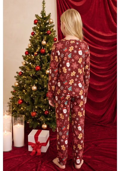 Siyah İnci Yılbaşı Temalı Desenli Termal Kumaşlı Ultra Soft Yumuşak Örme Pijama Takımı 26226922 Bordo Siyah İnci Yılbaşı Temalı Desenli Termal Kumaşlı Ultra Soft Yumuşak Örme Pijama Takımı 26226922 Bordo