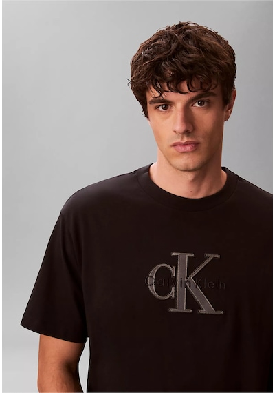 Calvin Klein Lv04rf819g Elevated Monologo Erkek Tişört Siyah