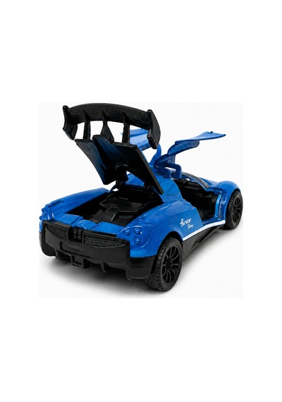 Mavi Metal Süper Spor Oyuncak Araba Martı Kapılı Açılır 1:64 Çek Bırak Model Araç