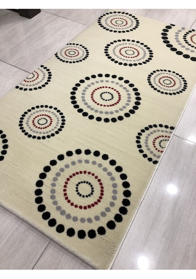 Saray Halı Klasik 10697 R 80X150 Krem Kırmızı Gri Siyah Halı !