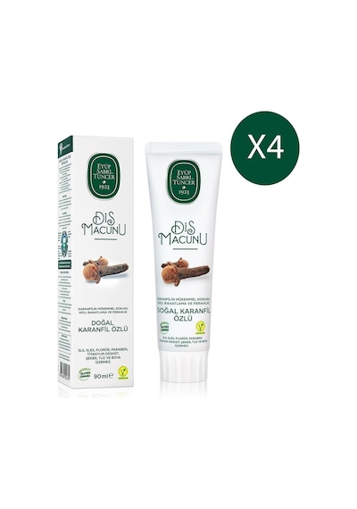 Eyüp Sabri Tuncer Doğal Karanfil Özlü Diş Macunu 4 x 90 ML