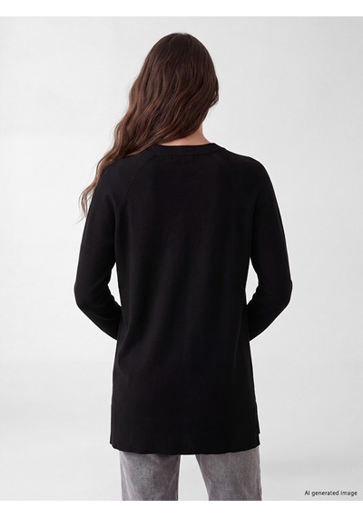 Lcw Modest Siyah Kadın Basic Triko Tunik