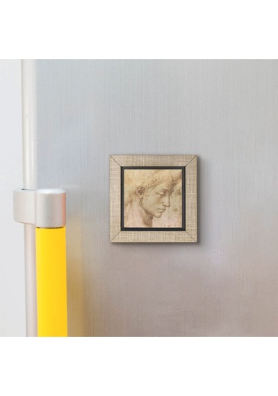 Baş Etüdü Leonardo Da Vinci Baskılı Mdf Magnetkrg-139buzdolabı Süsü