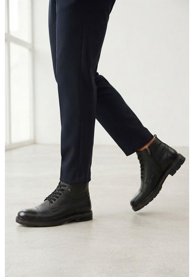 Pierre Cardin 90-430 Erkek Hakiki Deri Casual Bot Siyah
