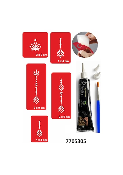 Hint Kınası Ve Şablonla Geçici Dövme Yapma Seti Set 27