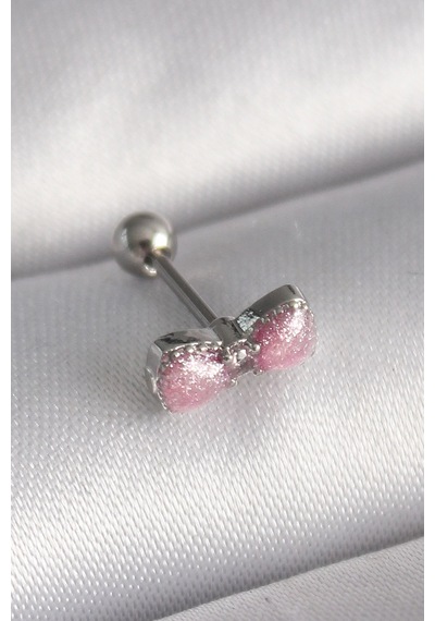 316l Çelik Gümüş Renk Pembe Kurdele Zirkon Taş Detay Tragus Piercing Çok Renkli 78569497