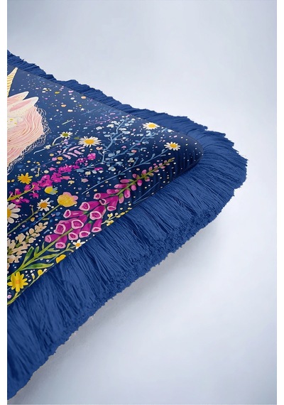 Unicorn Çiçek Bahçesi Masalsı Saçaklı Yastık Kılıfı - Floral Boho Lacivert Püsküllü Kırlent Kılıfı Kadim Atlas Mira Unicorn Çiçek Bahçesi Masalsı Saçaklı Yastık Kılıfı - Floral Boho Lacivert Püsküllü Kırlent Kılıfı Kadim Atlas Mira