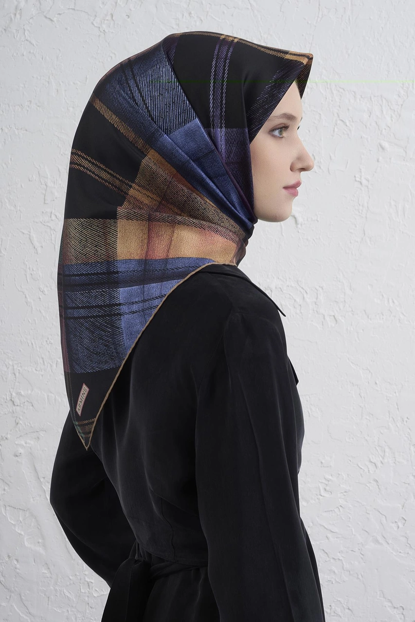 Armine Geometrik Desenli Saf İpek Twill Eşarp 9424d 31 Çok Renkli