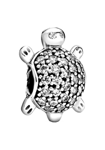 Taşlı Kaplumbağa Charm Gümüş