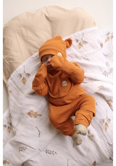 Oh Lala Koala Ahtapot Nakışlı 5li Uzun Kollu Yenidoğan Set Tarçın