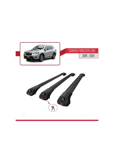 Subaru Forester Sk 2019 Ve Sonrası İle Uyumlu Ace-1 Ara Atkı Tavan Barı Siyah 3 Adet Bar
