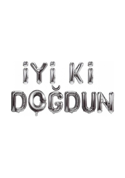 İyi Ki Doğdun Gümüş Folyo Balon Seti Beyaz