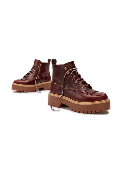 Timberland Tb0a27yz Stone Street Mid Lace Up Boot Bordo Kadın Bot Bordo