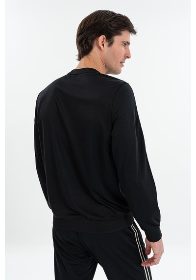 Maraton Comfort Erkek Bisiklet Yaka Siyah- Sweatshirt Siyah-