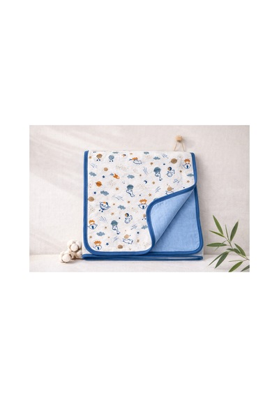 %100 Organik Bebek Battaniyesi 80 80 Beyaz