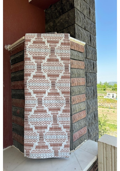 Çift Kişilik Çok Amaçlı Pike, Yazlık Pike, Desenli Pike, Yatak Örtüsü 195x220cm Turuncu
