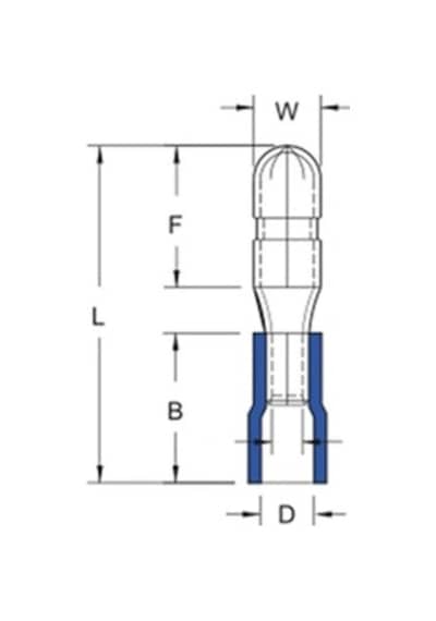 Tbe-1040 0.5-1.5mm2 İzoleli Soket Tipi Erkek Terminal Kablo Ucu Kırmızı 100 Adet
