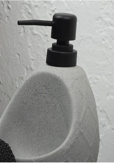 Taş Desenli Sıvı Sabunluk - Sünger Hazneli Mutfak Sabunluğu - 700 Ml - Prizma Desen -