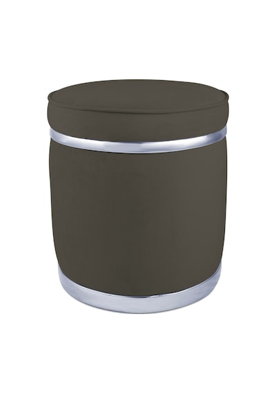 Zerafet Silver Kaplama Luxery Puf-antrasit Babyface Kumaş Pofuduk Oturma Pufu&makyaj Pufu&bench