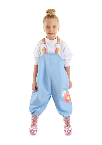 Denokids Çiçekli Kız Çocuk Su Geçirmez Yağmur Tulumu Renkli