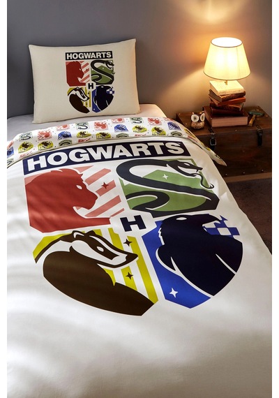 Özdilek Harry Potter Hogwarts Tek Kişilik Lisanslı Lastikli Çocuk Nevresim Takımı Çok Renkli
