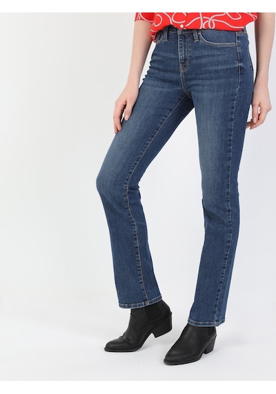 Colin's 792 Mıla Orta Bel Düz Paça Regular Fit Mavi Kadın Jean Pantolon CL1048829_Q1.V1_DN04471 Mavi