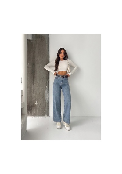 Bluemarlin Tintli Likralı Kemerli Tam Kalıp Denim Pantolon Tintli