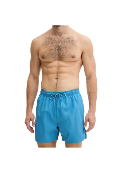 Calvin Klein Erkek Mavi Orta Boy Bağcıklı Kapalı Bel Deniz Şortu Lv00n61027-15817