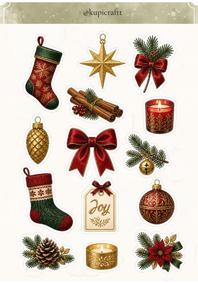 Yılbaşı Temalı Sticker Seti - Newyear - Yılbaşı Sticker Set 0