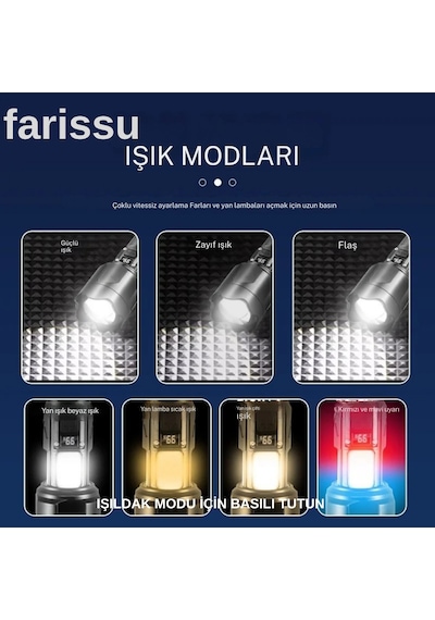 Small Sun Sm-316 50w 1000 Lümen 800m Menzilli Şarjlı Led El Feneri Siyah